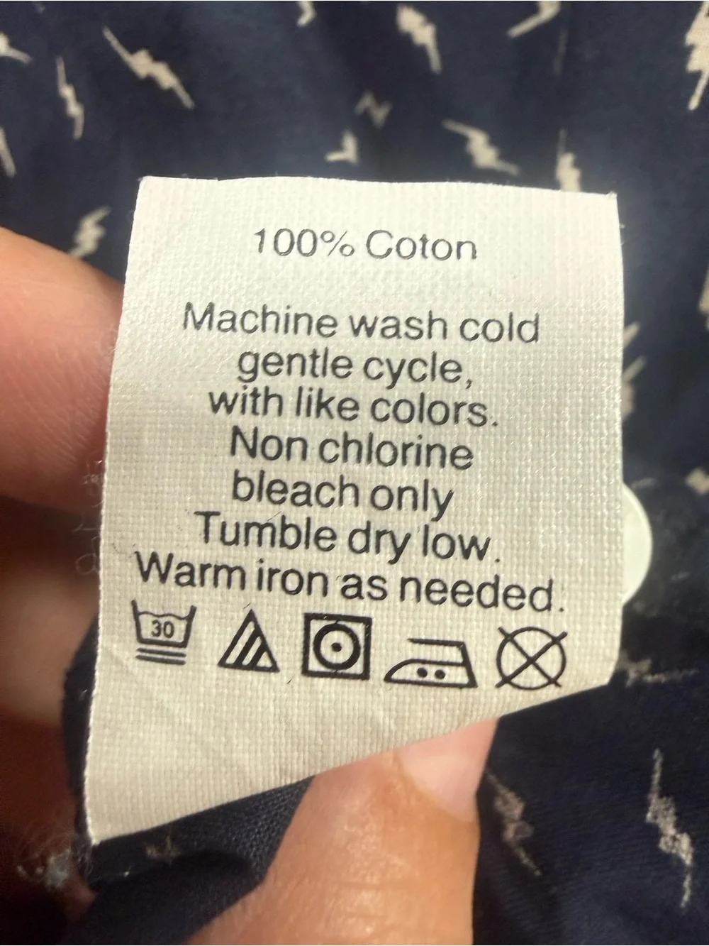 J. Crew Navy Button-Down Shirt with Small White Print